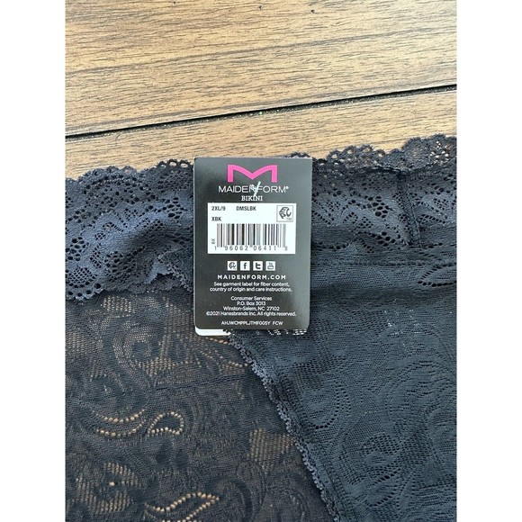 MAIDENFORM Luxurious Lace Black V Front Bikini Panty - Size 9 - DMSLBK - Picture 3 of 3